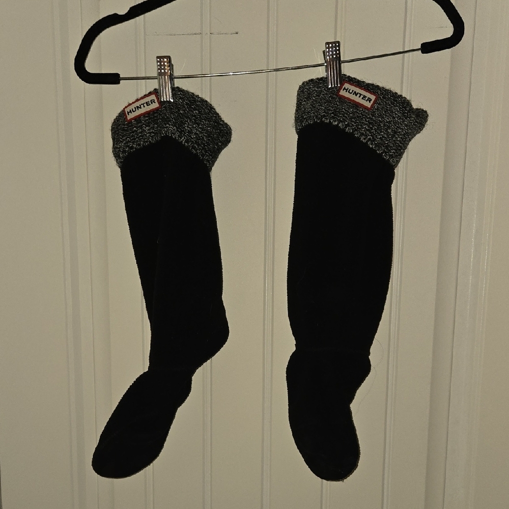 Hunter Black and Gray Boot Socks